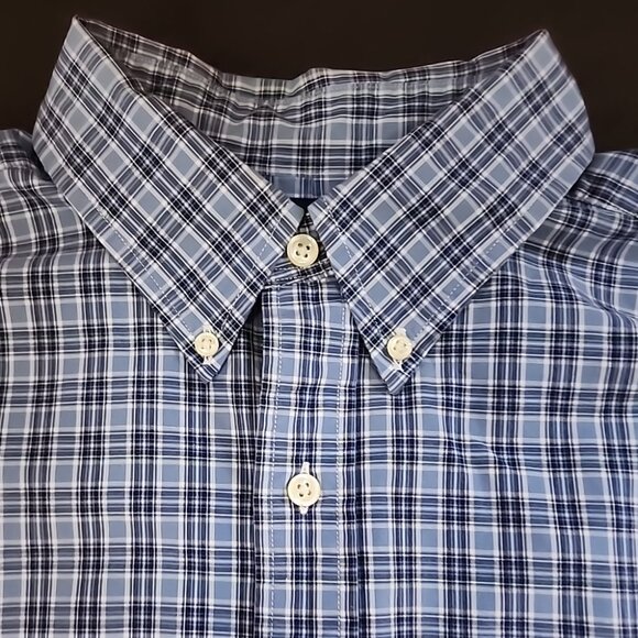 RALPH LAUREN Blue Collared Long Sleeve Plaid Button Down Shirt Men's 16.5x34 M - Picture 4 of 8